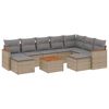 vidaXL Salon de jardin avec coussins 10 pcs beige r&eacute;sine tress&eacute;e
