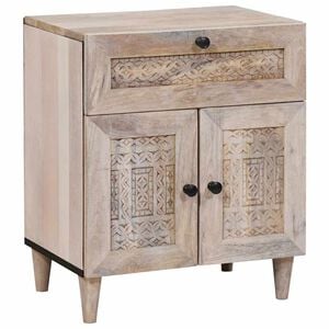 vidaXL Table de chevet Blanc 50 x 33 x 60 cm Bois d'ing&eacute;nierie