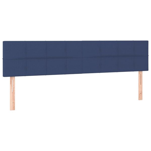 vidaXL T&ecirc;tes de lit Bleu 200x5x78/88 cm Tissu
