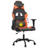 vidaXL Chaise de jeu de massage Noir et orange Similicuir