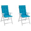 vidaXL Coussins de chaise de jardin &agrave; dossier haut lot de 2 bleu tissu