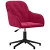 vidaXL Chaise pivotante de bureau Rouge bordeaux Velours