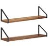 vidaXL &Eacute;tag&egrave;res Murales 2 pc Bois ancien 60 x 16 x 15,5 cm