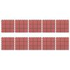 vidaXL Carreau de terrasse 10 pcs Rouge 30,5 x 30,5 x 2,2 cm