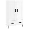 vidaXL Buffet haut blanc brillant 69,5x31x115 cm bois d'ing&eacute;nierie