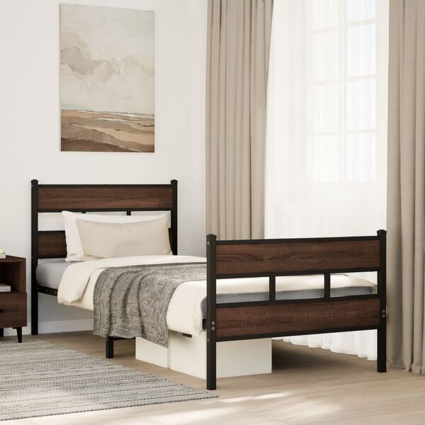vidaXL Cadre de lit sans matelas avec t&ecirc;te de lit pied de lit 90x190cm