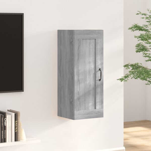 vidaXL Armoire suspendue Sonoma gris 35x34x90 cm Bois d'ing&eacute;nierie