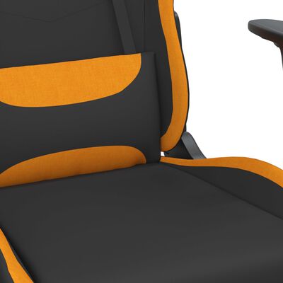 vidaXL Chaise de jeu Noir et orange Tissu