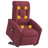 vidaXL Fauteuil inclinable de massage électrique Rouge bordeaux Tissu