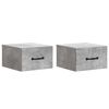 vidaXL Cabinet de chevet mural 2 pcs Gris b&eacute;ton 34,5 x 33 x 20 cm