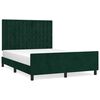 vidaXL Cadre de lit sans matelas vert fonc&eacute; 140x200 cm velours