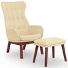 vidaXL Chaise de relaxation avec repose-pied Cr&egrave;me Tissu