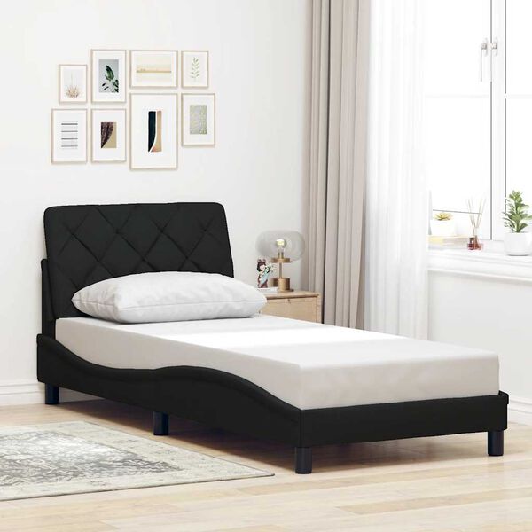 vidaXL Cadre de lit sans matelas noir 80x200 cm tissu