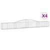 vidaXL Paniers &agrave; gabions arqu&eacute;s 4 pcs 400x30x40/60 cm Fer galvanis&eacute;