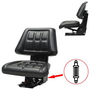 vidaXL Si&egrave;ge de tracteur avec suspension Noir