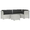 vidaXL Canap&eacute; de Jardin 5 Places avec Coussins Aspect Rotin PP Blanc