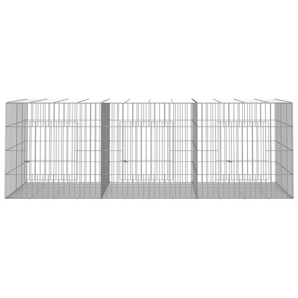 vidaXL Cage à lapin 3 panneaux 163x79x54 cm Fer galvanisé