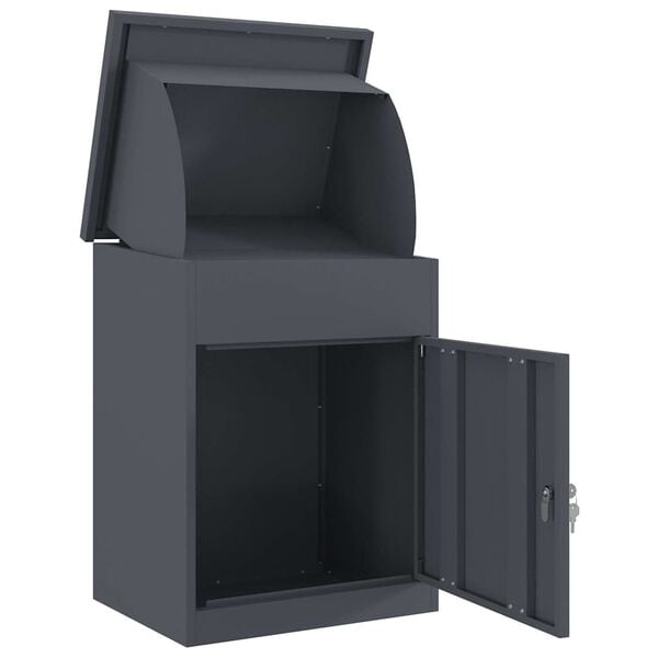 vidaXL Bo&icirc;te de d&eacute;p&ocirc;t de colis Anthracite 47,5 x 38 x 59 cm Acier