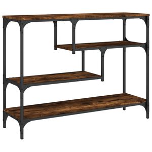 vidaXL Table console ch&ecirc;ne fum&eacute; 100x30x75 cm bois d'ing&eacute;nierie