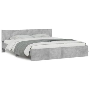 vidaXL Cadre de lit sans matelas gris b&eacute;ton 200x200 cm