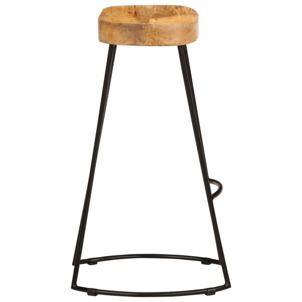 vidaXL Tabourets de bar lot de 2 bois de manguier massif