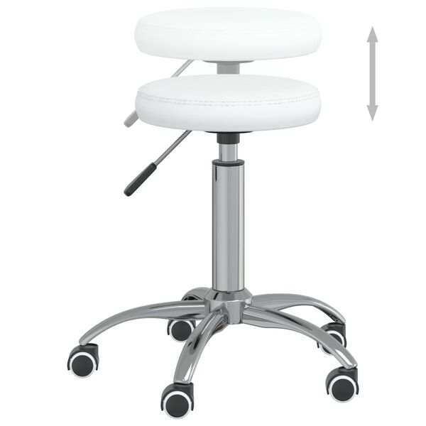 vidaXL Tabouret de massage Similicuir Blanc
