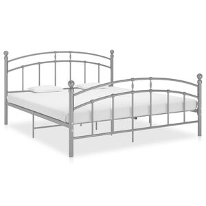 vidaXL Cadre de lit sans matelas gris m&eacute;tal 200x200 cm