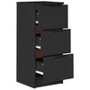 vidaXL Buffets 2 pcs noir 30x30x70 cm bois d'ingénierie