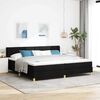 vidaXL Lit &agrave; ressorts avec matelas Noir 200 x 200 cm Polyester