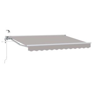 vidaXL Auvent r&eacute;tractable &eacute;lectrique Gris clair et blanc 3 x 2,5 m