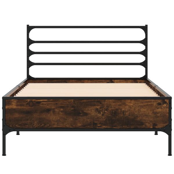 vidaXL Cadre de lit sans matelas ch&ecirc;ne fum&eacute; 100x200 cm
