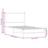vidaXL Cadre de lit en m&eacute;tal sans matelas ch&ecirc;ne fum&eacute; 90x200 cm