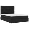 vidaXL Lit avec rangement et matelas Noir 140 x 190 cm Polyester