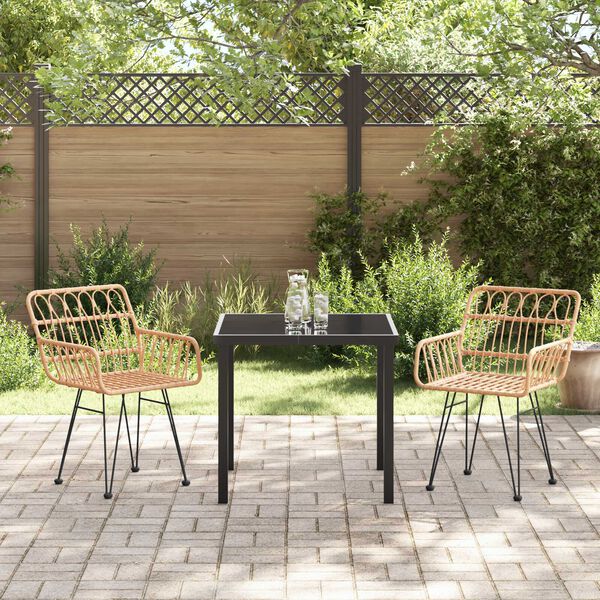 vidaXL Ensemble de salle à manger pour jardin 5 pcs Noir Poly rotin