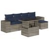 vidaXL Ensemble de canap&eacute; de jardin 6 pcs avec coussins gris r&eacute;sine tress&eacute;e