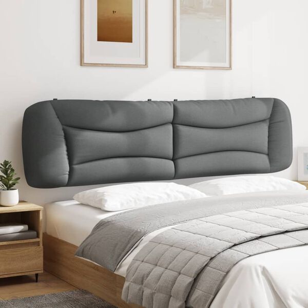 vidaXL Coussin de t&ecirc;te de lit Hvar gris clair 200 cm tissu