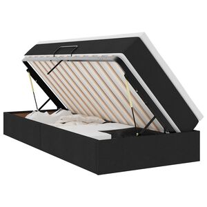vidaXL Lit avec rangement et matelas Noir 100 x 200 cm Polyester