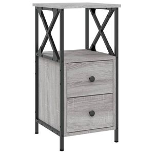 vidaXL Table de chevet sonoma gris 34x35,5x70 cm bois d'ing&eacute;nierie