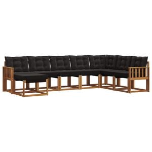 vidaXL Ensemble de canap&eacute;s d'ext&eacute;rieur 8 pcs Naturel et Noir