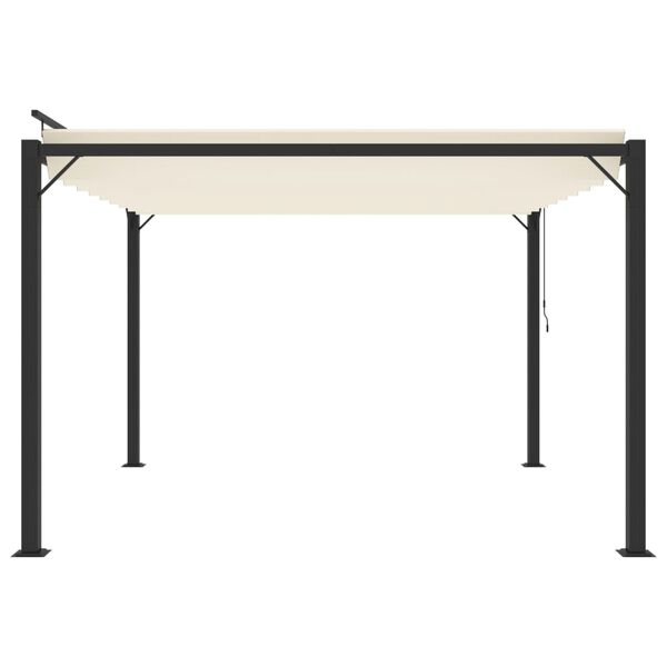 vidaXL Tonnelle avec toit à persienne 3x3 m Crème Tissu et aluminium