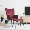 vidaXL Chaise de relaxation avec tabouret Rouge bordeaux Tissu