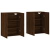 vidaXL Armoires murales 2 pcs ch&ecirc;ne marron 69,5x34x90 cm