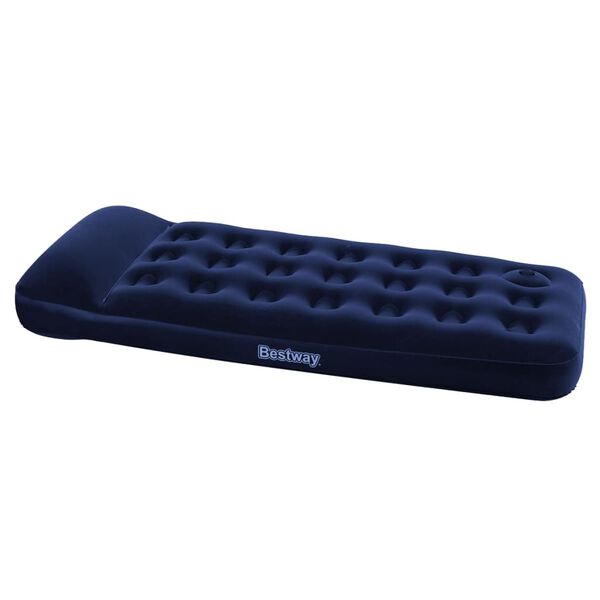 Bestway Lit gonflable floqu&eacute; avec pompe &agrave; pied int&eacute;gr&eacute;e 185x76x28 cm