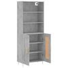vidaXL Buffet haut Gris b&eacute;ton 69,5x34x180 cm Bois d'ing&eacute;nierie