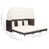 vidaXL Canap&eacute;-lit extensible 3 places avec toit R&eacute;sine tress&eacute;e Marron