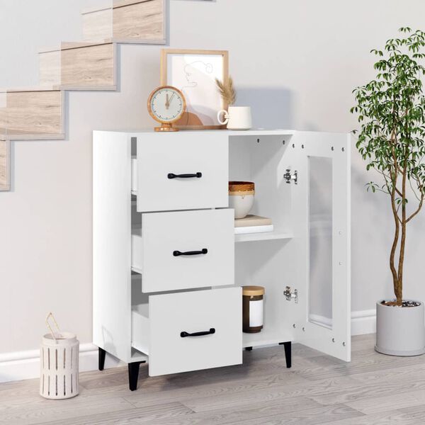 vidaXL Buffet blanc 69,5x34x90 cm bois d'ingénierie