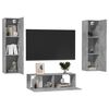 vidaXL Ensemble de meubles TV 3 pcs Gris b&eacute;ton Bois d'ing&eacute;nierie