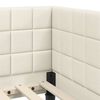 vidaXL Cadre de lit d'angle avec matelas 2 pcs Cr&egrave;me Velours