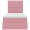 vidaXL Lit avec rangement et LED avec matelas Rose 90 x 200 cm Velours
