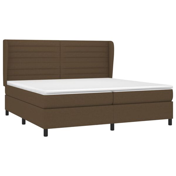 vidaXL Sommier &agrave; lattes de lit avec matelas Marron fonc&eacute; 200x200 cm